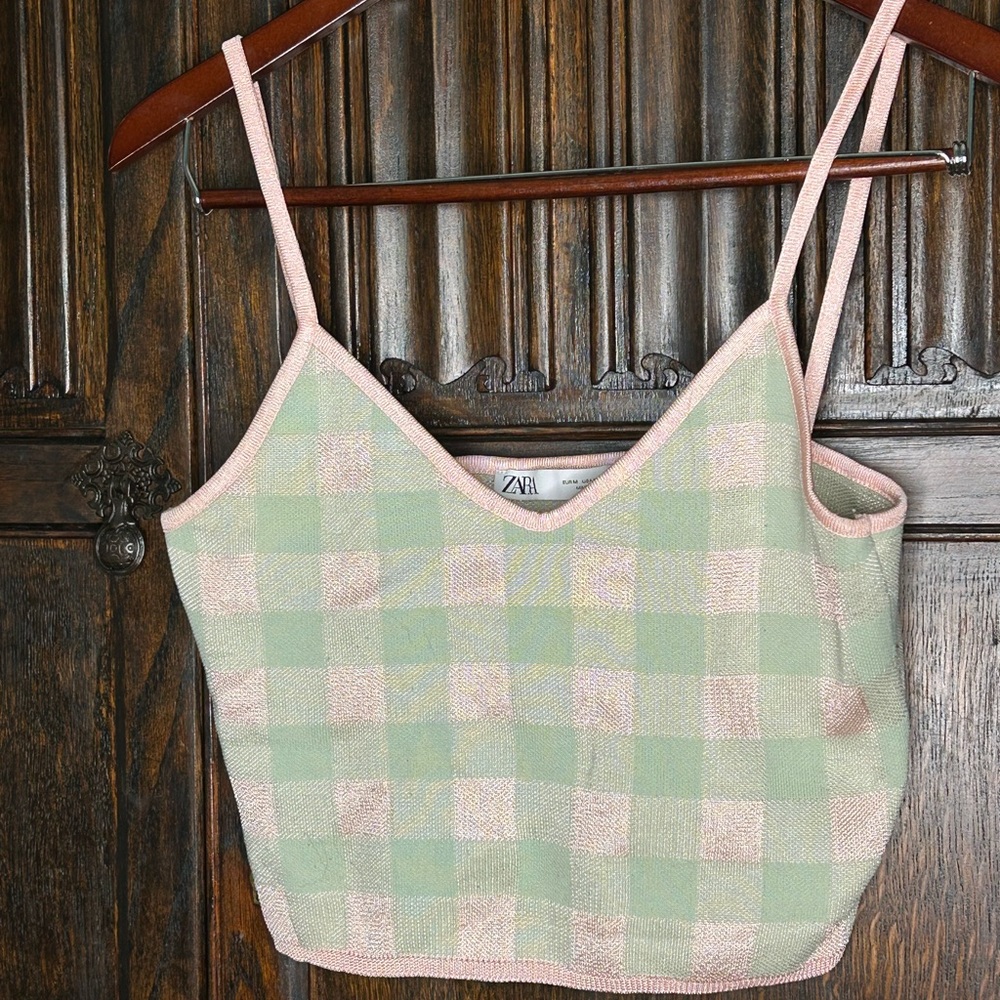 Zara Pastel Checkered Camisole